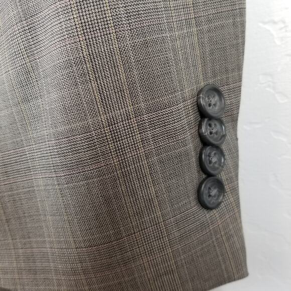 Burberry London Men's Kensington Wool Plaid Blazer Gray Size 42L - Picture 7 of 10